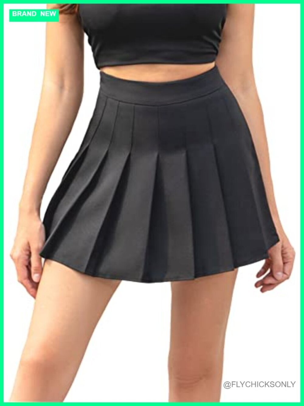 High Waist Pleated Skater Tennis Skirt with Inner Shorts